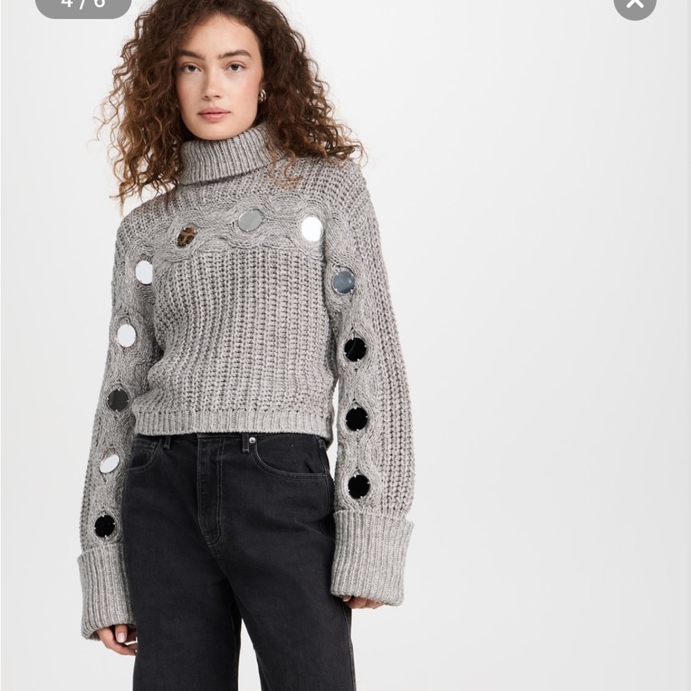NEVER WORN! Staud Vernacular sweater. Grey midweight chunky cable knit sweater